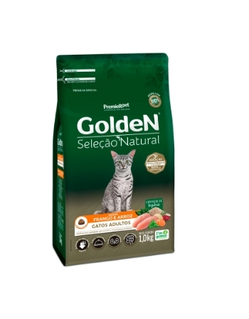 GoldeN Seleção Natural Gatos Adultos Frango e Arroz 1KG