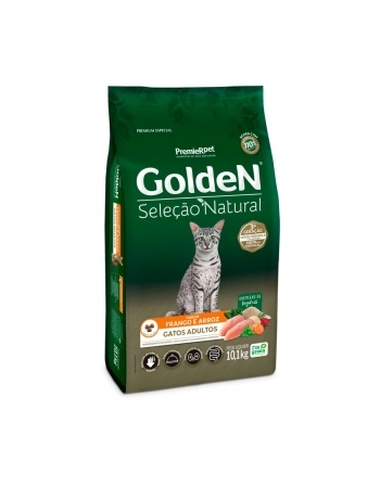 GoldeN Seleção Natural Gatos Adultos Frango e Arroz 10KG