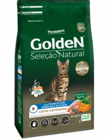 GoldeN Seleção Natural Gatos Castrados Frango com Abóbora & Alecrim 1KG