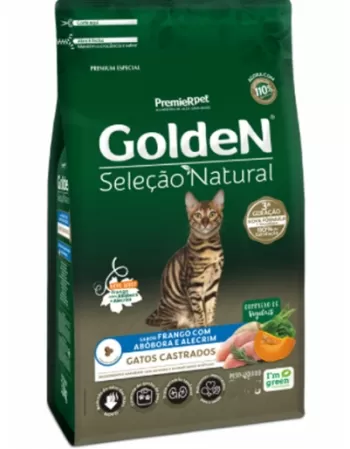 GoldeN Seleção Natural Gatos Castrados Frango com Abóbora & Alecrim 10,1 KG