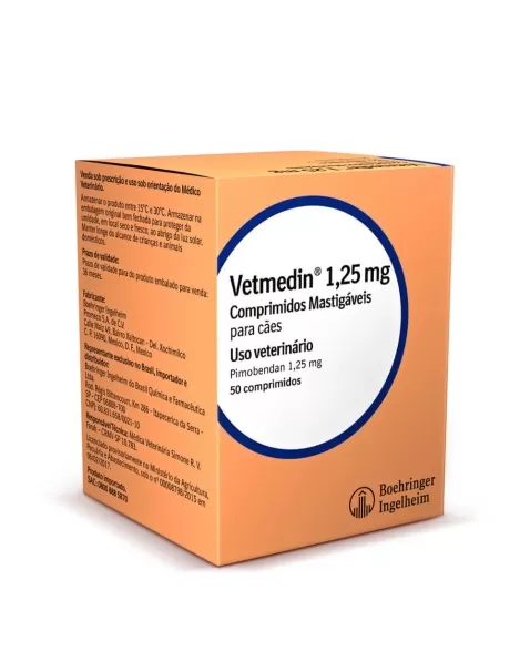 VETMEDIN 1,25MG 50 COMP MASTIGAVEIS