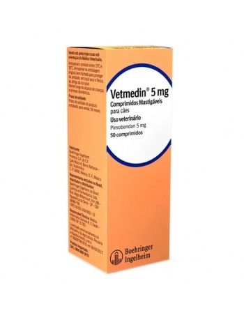 VETMEDIN 5MG 50 COMP MASTIGAVEIS