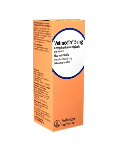 VETMEDIN 5MG 50 COMP MASTIGAVEIS