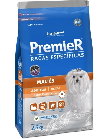 PremieR Raças Específicas Maltês Adultos Porte Pequeno Peru e Arroz 2,5KG