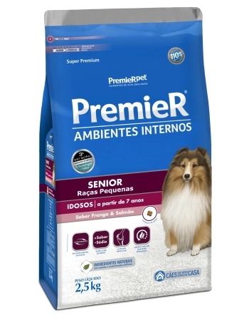 PremieR Ambientes Internos Cães Adultos Porte Pequeno Frango e Salmão Senior 2,5KG