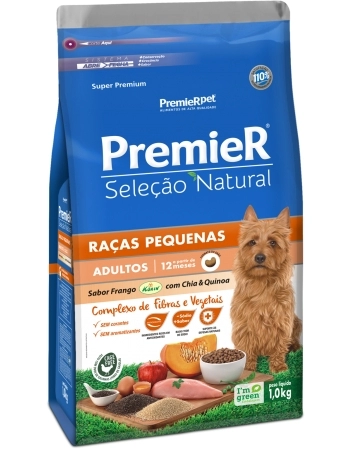 PremieR Seleção Natural Cães Adultos Porte Pequeno Frango Korin®, Chia & Quinoa 1KG