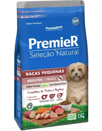 PremieR Seleção Natural Cães Adultos Porte Pequeno Frango Korin® & Batata-doce 2,5KG