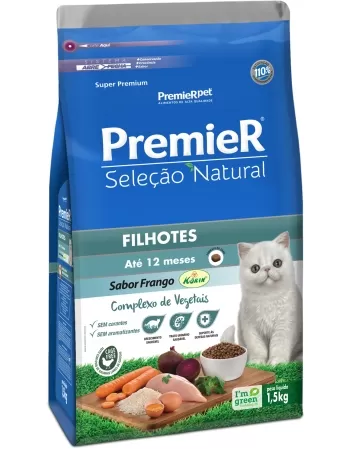 PremieR Seleção Natural Gatos Filhotes Frango 1,5KG