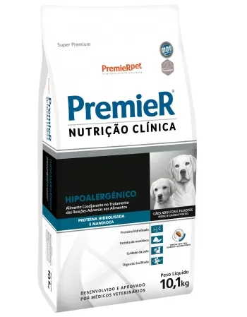 PremieR Nutrição Clínica Cães Porte Médio/Grande Proteína Hidrolisada & Mandioca Hipoalergênico 10,1kg