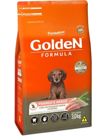 GoldeN Formula Cães Filhotes Porte Pequeno Frango & Arroz 3KG