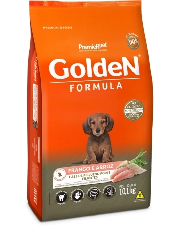 GoldeN Formula Cães Filhotes Porte Pequeno Frango & Arroz 10,1KG