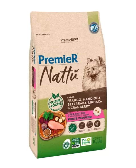 PR NATTU CAES ADULT RAÇAS PEQ MANDIOCA 10,1 KG