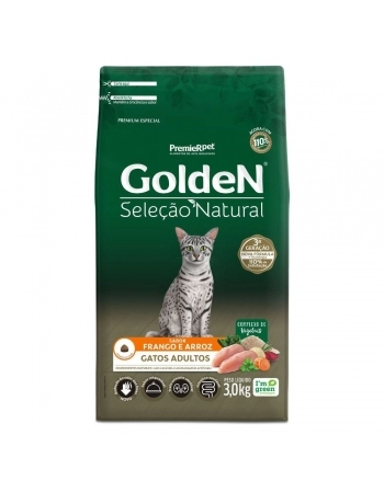 GoldeN Seleção Natural Gatos Adultos Frango e Arroz 3KG