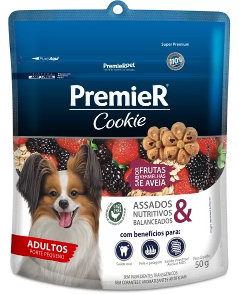 PR COOKIE CAES AD RP FRUT/VERMELHAS 50G