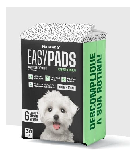 TH EASY PADS CARVAO ATIVADO (80X60) C/30 UN