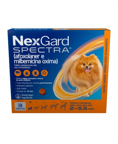 NEXGARD SPECTRA X3 PP (2 A 3,5KG) 3 TABLETE