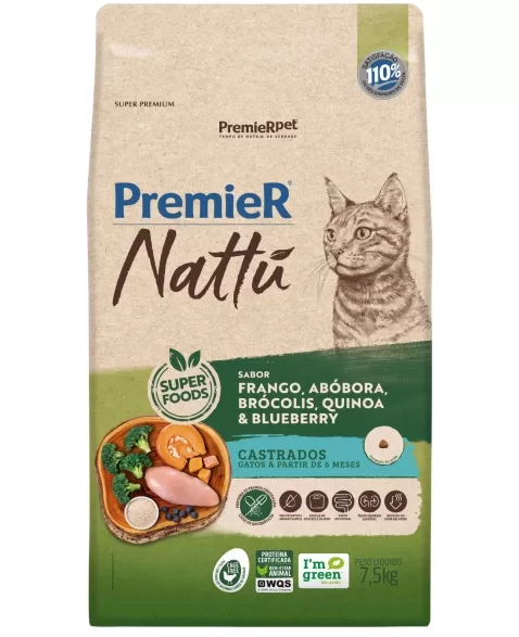 PR NATTU GATOS AD CAST ABOBORA 7,5KG