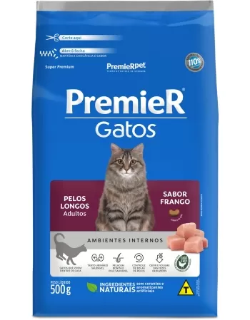 PremieR Gatos Pelos Longos Adultos Frango 500g