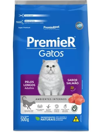 PremieR Gatos Pelos Longos Adultos Salmão 500g