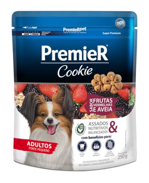 PR COOKIE CAES AD RP FRU/VERMELHAS 250G