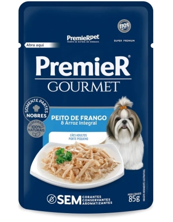 PremieR Gourmet Cães Adultos Porte Pequeno Peito de Frango e Arroz Integral 85G (CX 20UN)