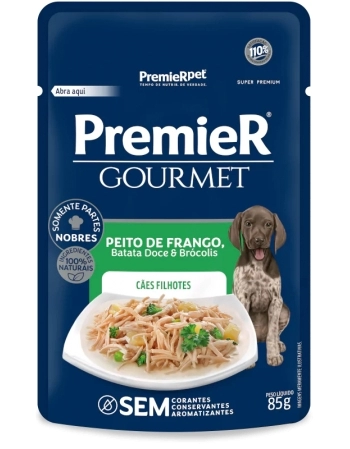 PremieR Gourmet Cães Filhotes Peito de Frango, Batata Doce e Brócolis (CX 20UN) 85G