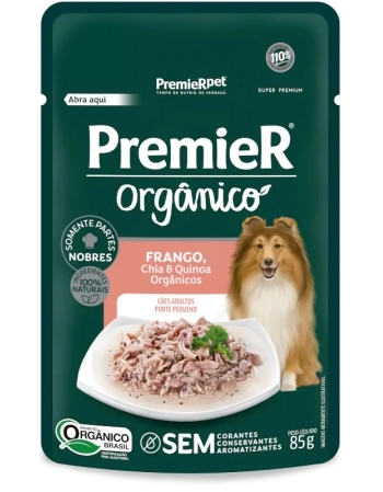 PremieR Orgânico Cães Adultos Porte Pequeno Frango, Chia e Quinoa 85G (CX20UN)