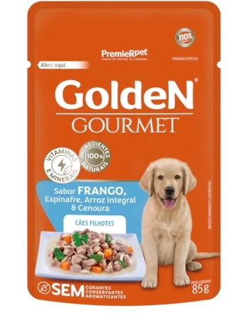 GoldeN Gourmet Cães Filhotes Frango 85G (CX 20UN)