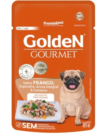 GoldeN Gourmet Cães Adultos Porte Pequeno Frango 85G (CX 20UN)