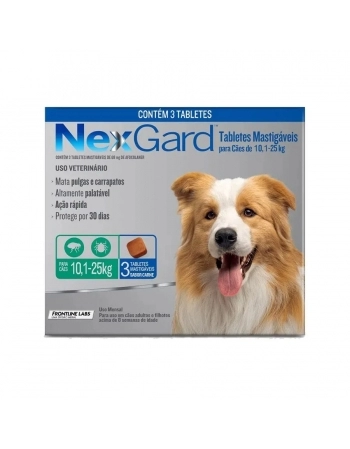 NEXGARD G (10,1 A 25KG) 3 TABLETES