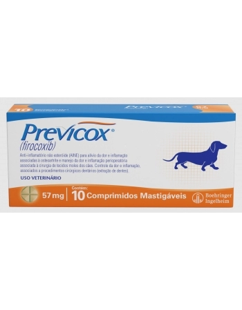 PREVICOX 57MG CX 10 COMP MASTIGAVEIS