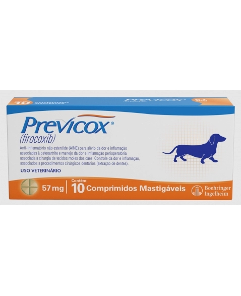 PREVICOX 57MG CX 10 COMP MASTIGAVEIS