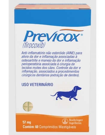 PREVICOX 57MG CX 60 COMP MASTIGAVEIS