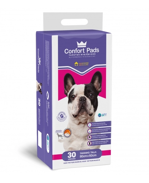 TAPETE HIGIENICO CONFORT PADS (80X60) COM 30 UNIDADES