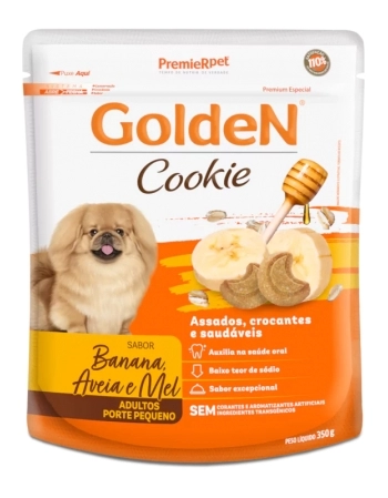 GoldeN Cookie Cães Adultos Porte Pequeno Banana, Aveia & Mel 350G